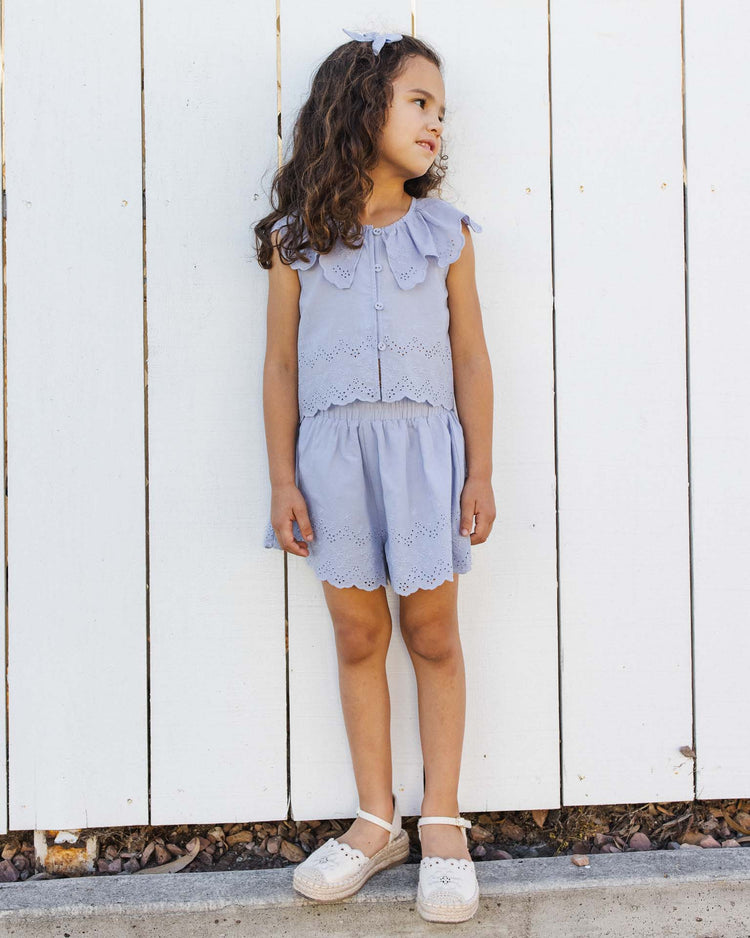 rylee + cru remi short in periwinkle kids Little