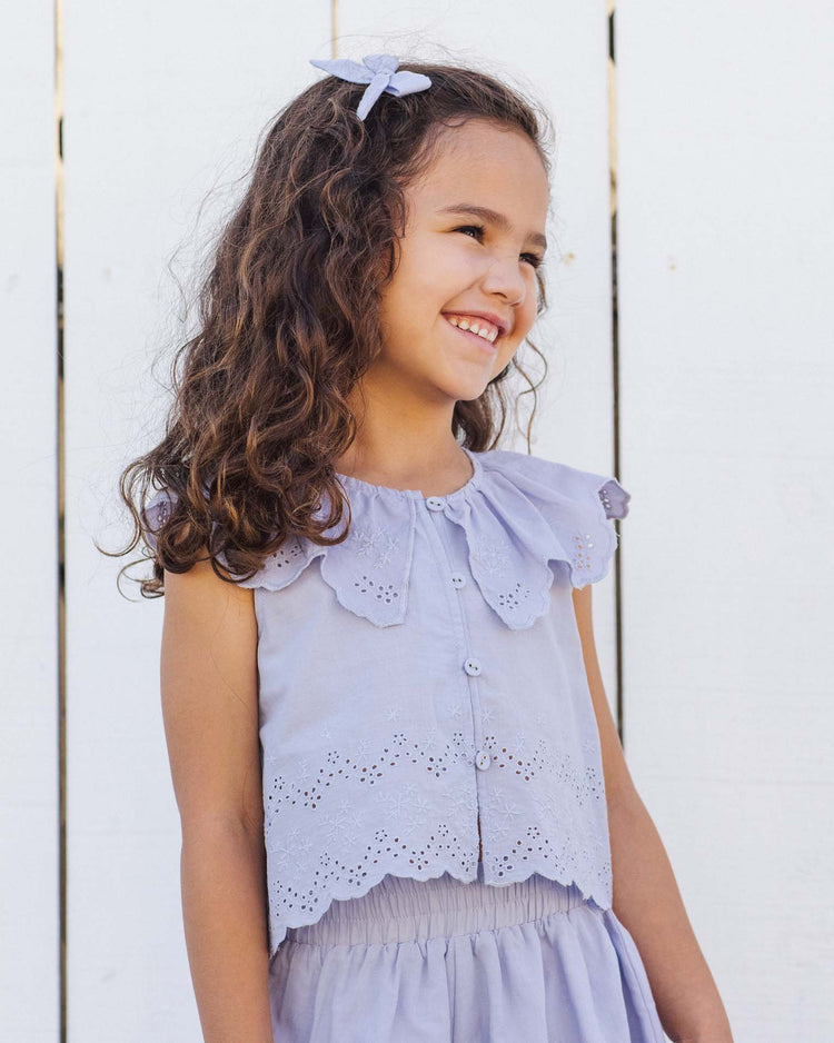rylee + cru remi blouse in periwinkle kids Little