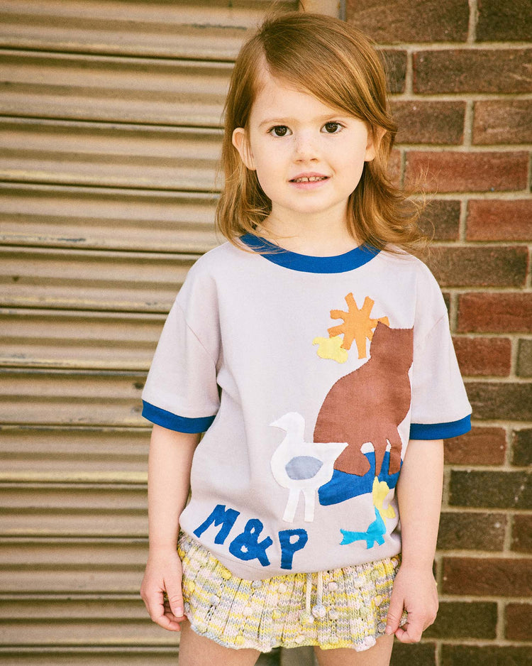 misha + puff farm applique tee in mist kids Little