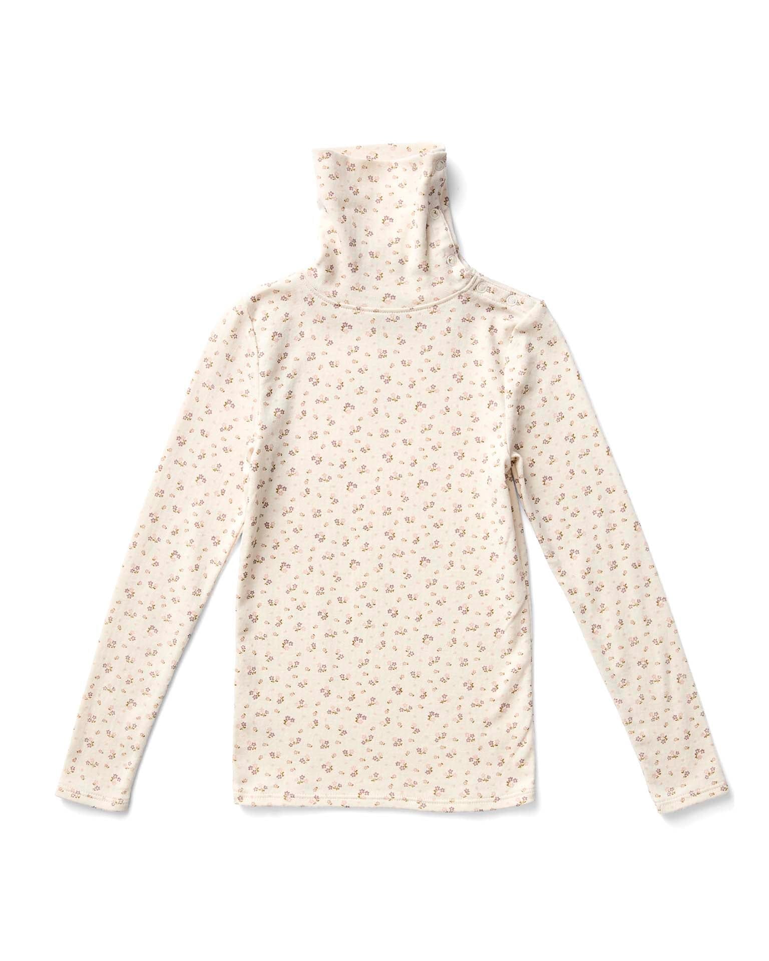 トップス Snap Turtleneck-Calico Print Pointelle soor ploom snap turtleneck in calico print pointelle, rosewood at