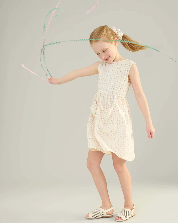 soor ploom pocket dress in chicweed print, mix kids Little