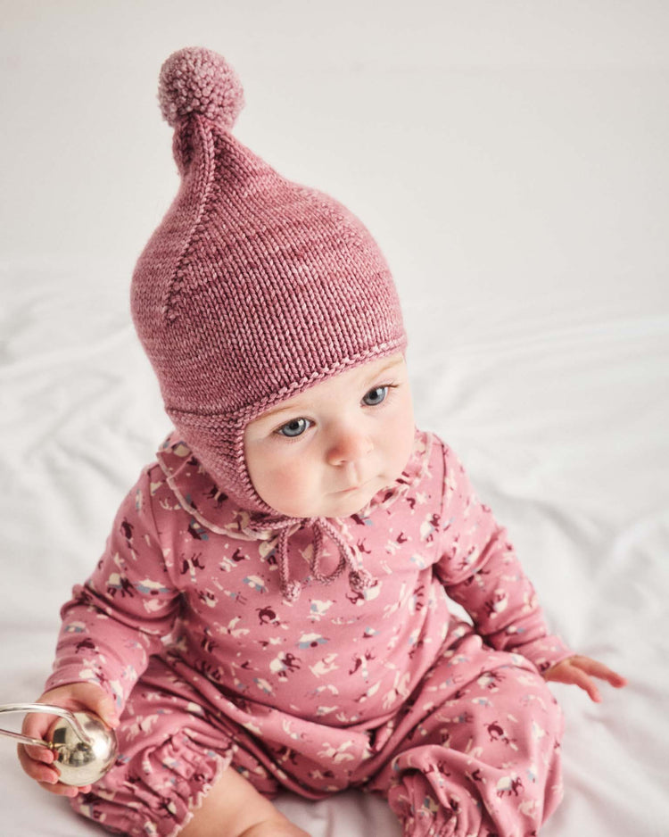 baby pointy peak hat in antique rose
