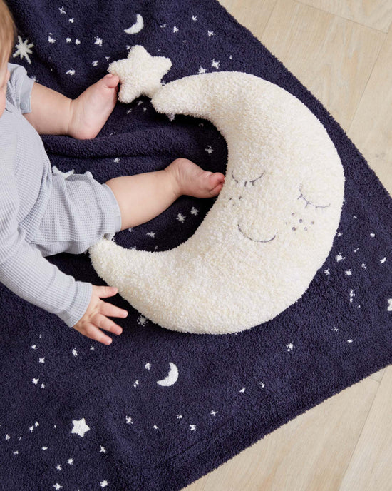 Little barefoot dreams home CozyChic starry blanket in indigo