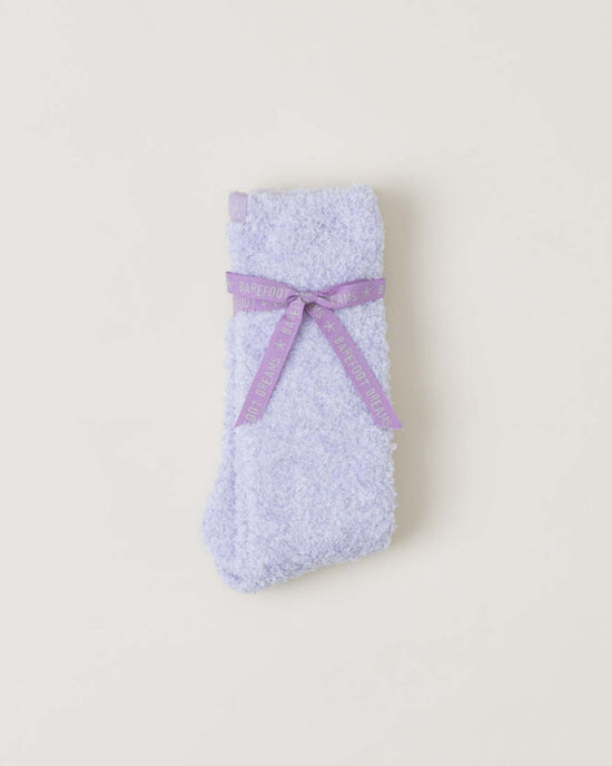 Little barefoot dreams home One Size CozyChic youth socks in heathered lilac