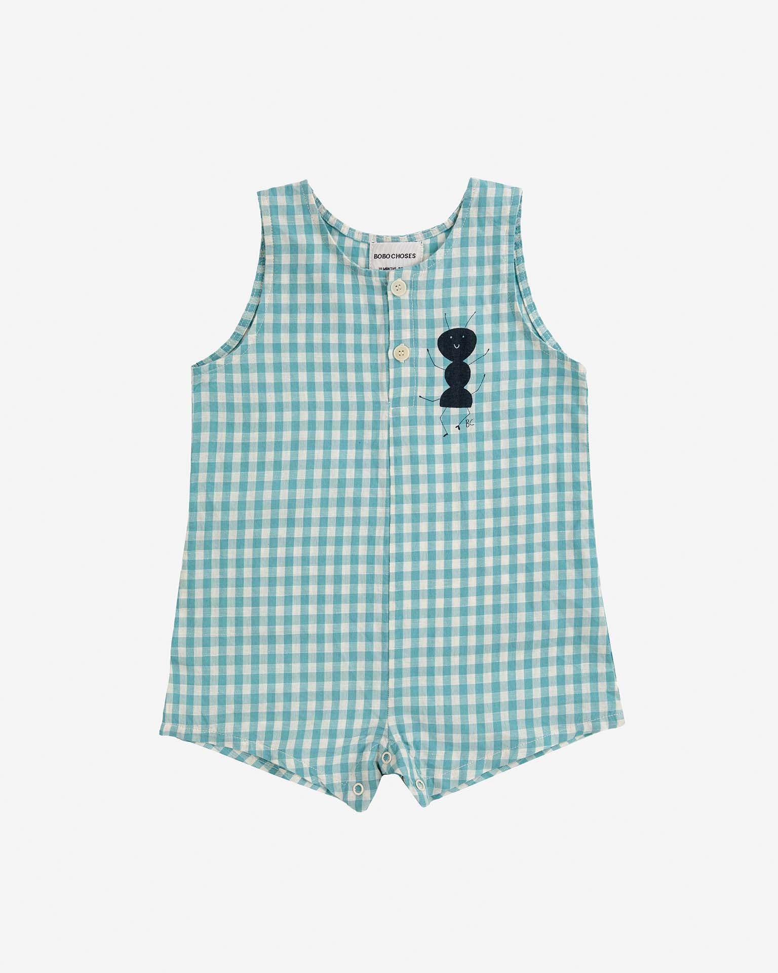Little bobo choses baby ant vichy woven baby playsuit