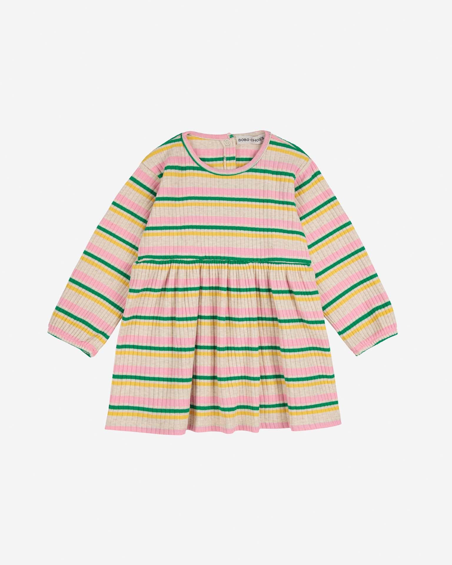 bobo choses striped dress in multicolor