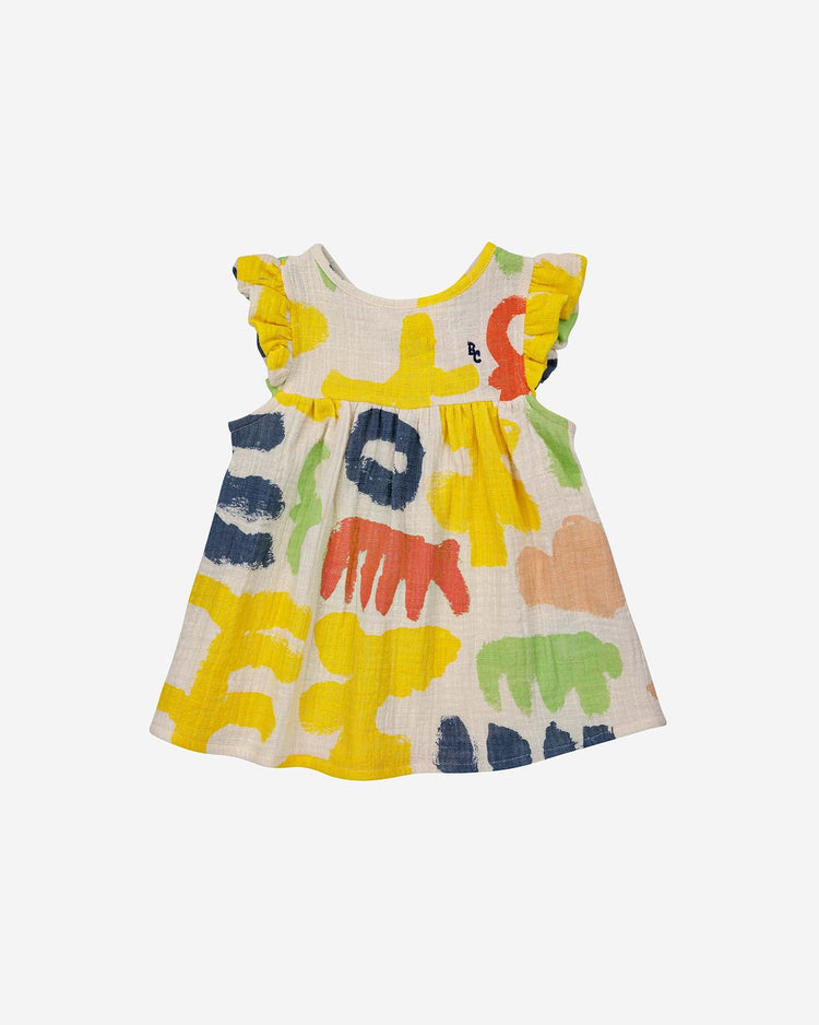 Little bobo choses baby carnival all over woven ruffle baby dress