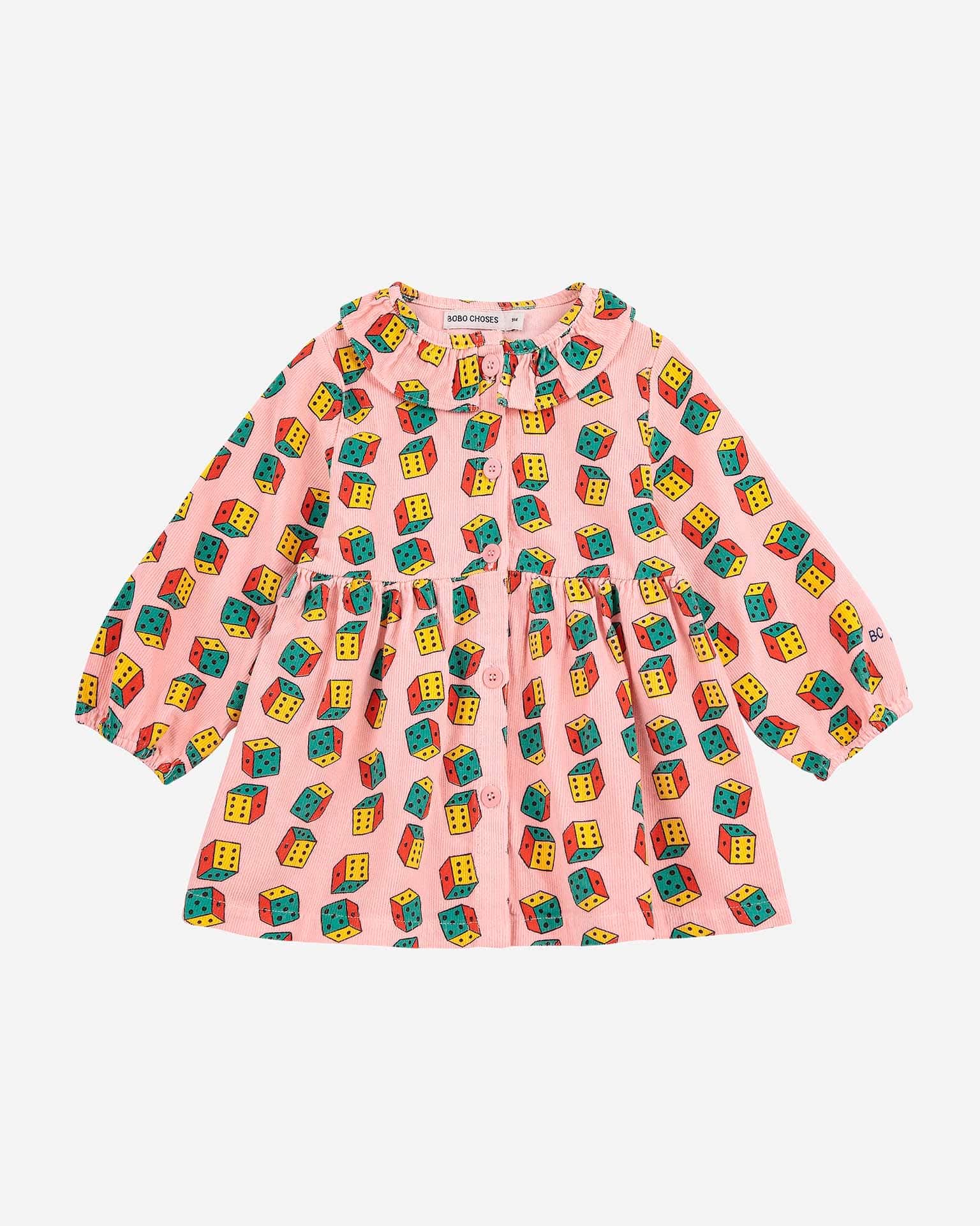 dice all over micro corduroy dress