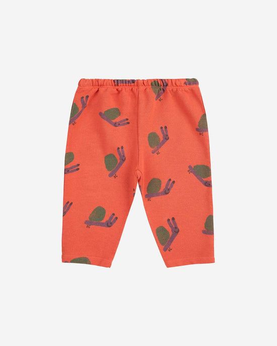 Little bobo choses baby funny snail all over jogging pants in red