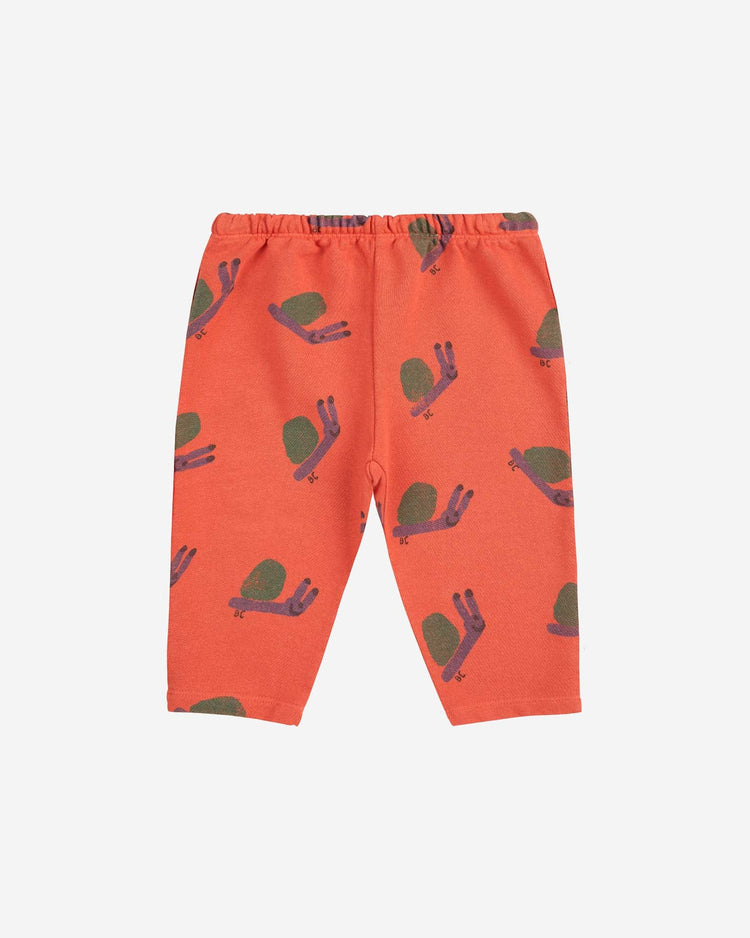 Little bobo choses baby funny snail all over jogging pants in red