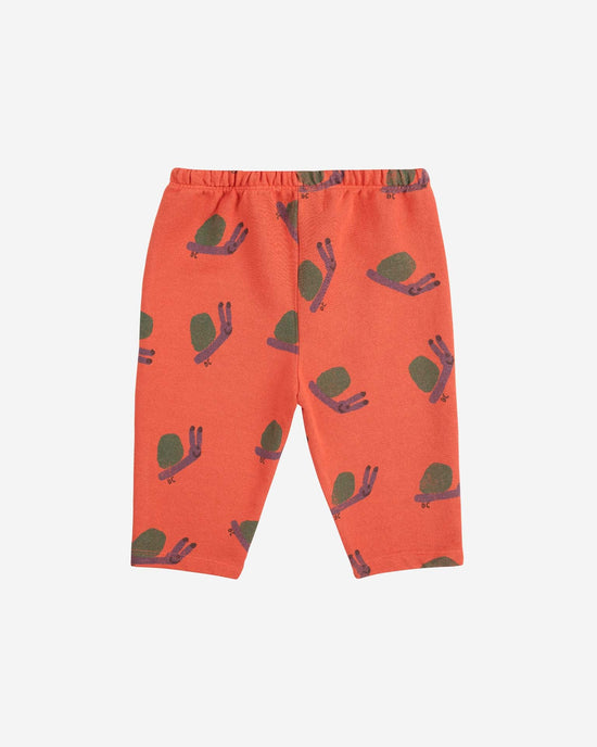 Little bobo choses baby funny snail all over jogging pants in red