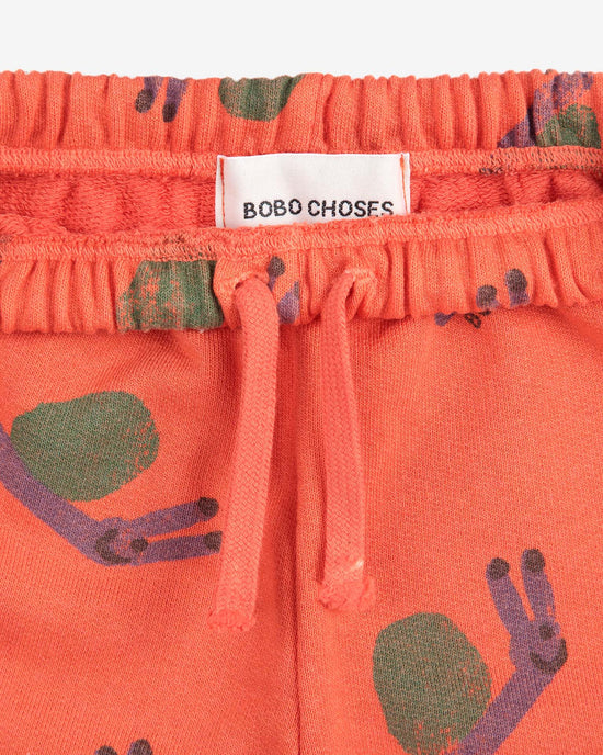 Little bobo choses baby funny snail all over jogging pants in red