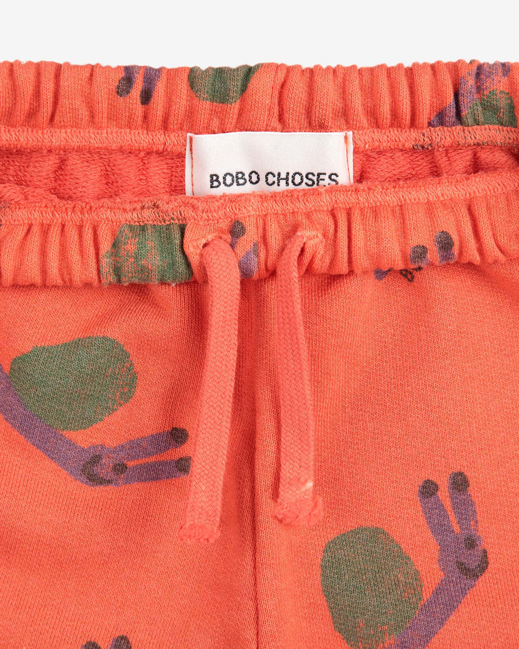 Little bobo choses baby funny snail all over jogging pants in red