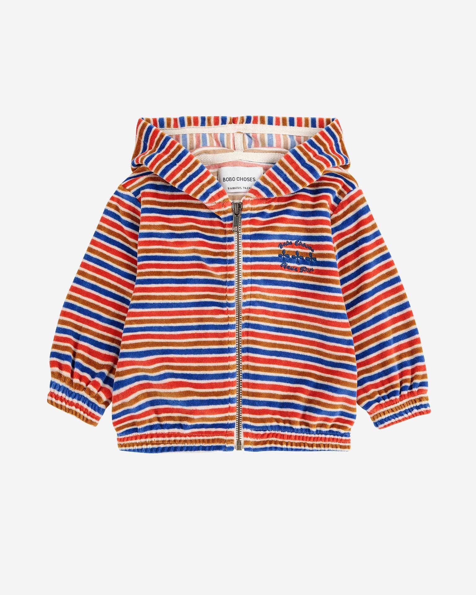have fun striped zipped hoodie in multicolor