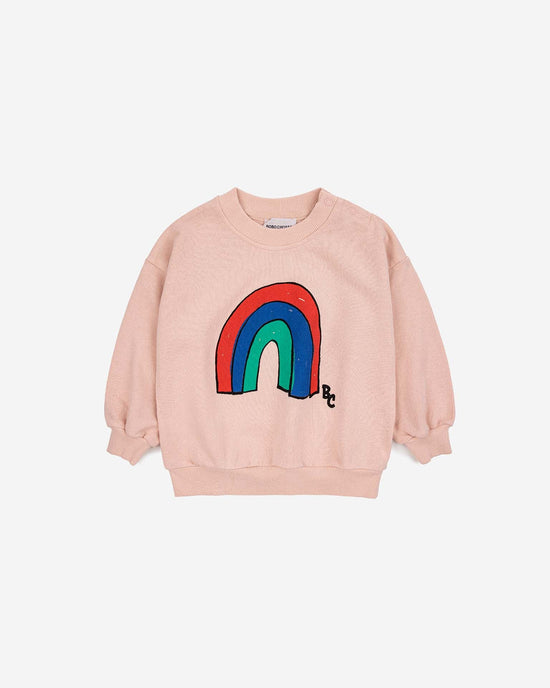 Little bobo choses baby pink rainbow baby sweatshirt