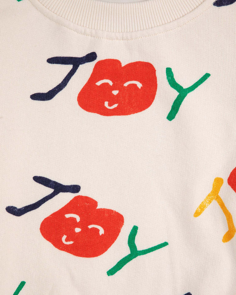 Little bobo choses kids smiling all over sweatshirt in off-white