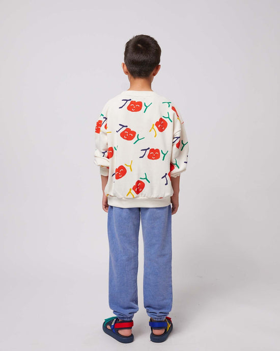 Little bobo choses kids smiling all over sweatshirt in off-white