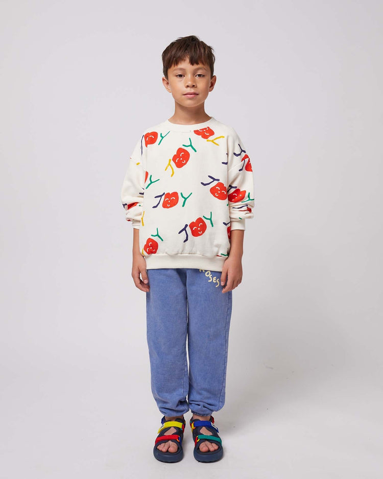 Little bobo choses kids smiling all over sweatshirt in off-white