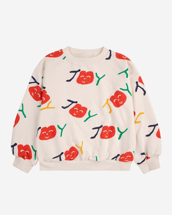Little bobo choses kids smiling all over sweatshirt in off-white