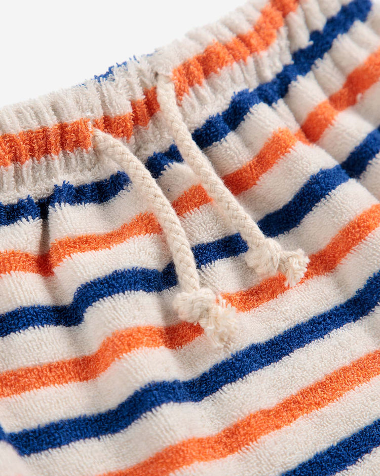Little bobo choses baby striped terry cloth harem pants in multicolor