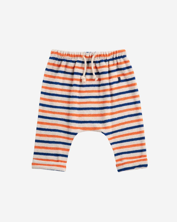 Little bobo choses baby striped terry cloth harem pants in multicolor