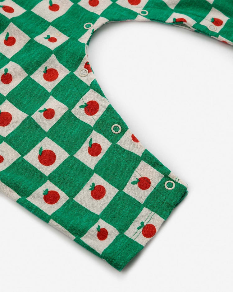 Little bobo choses baby tomato all over baby overalls