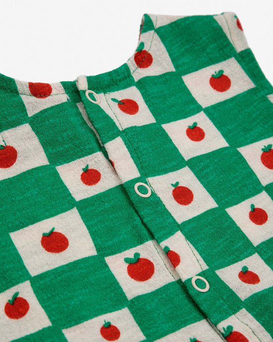 Little bobo choses baby tomato all over baby overalls