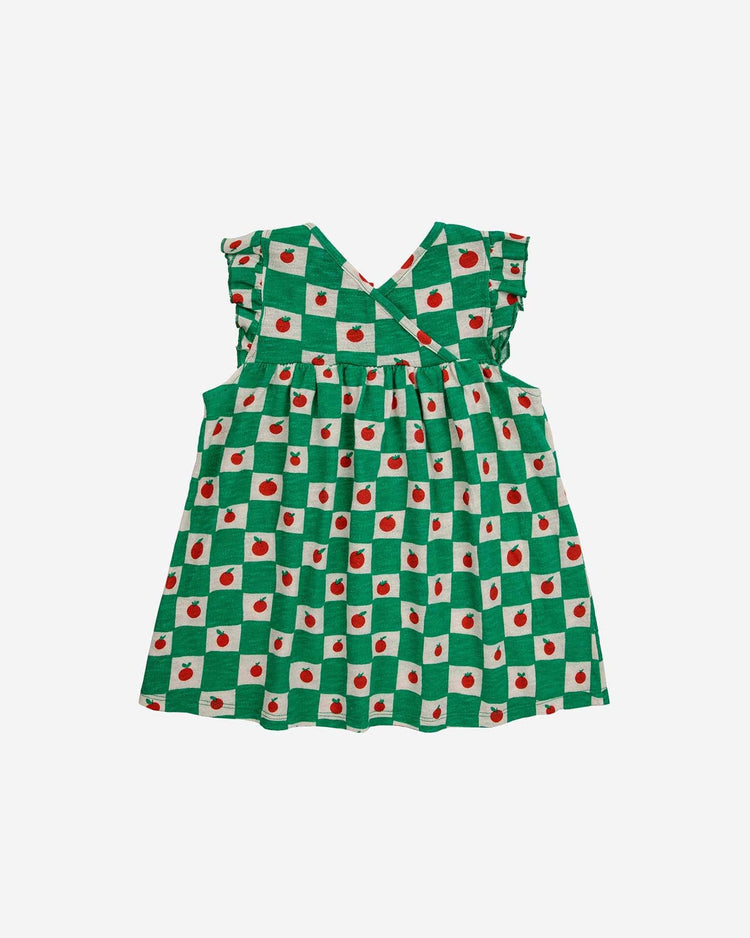 Little bobo choses baby tomato all over ruffle baby dress