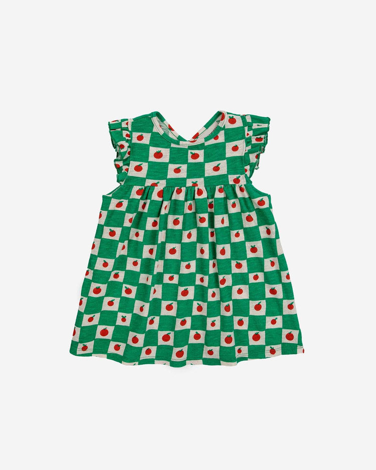 Little bobo choses baby tomato all over ruffle baby dress