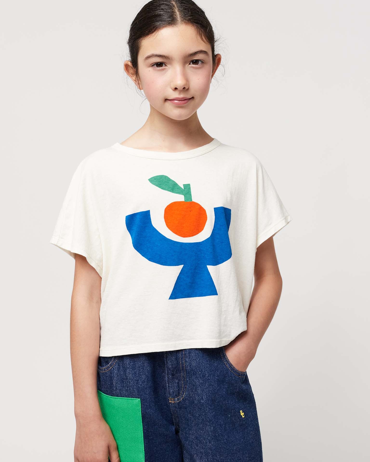 Little bobo choses kids tomato plate cropped tee