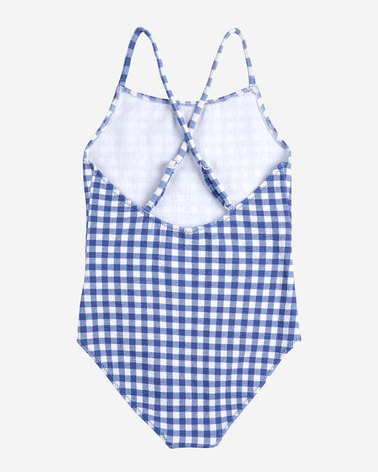 Little bobo choses kids vichy swimsuit in blue
