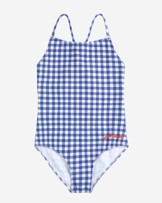 Little bobo choses kids vichy swimsuit in blue