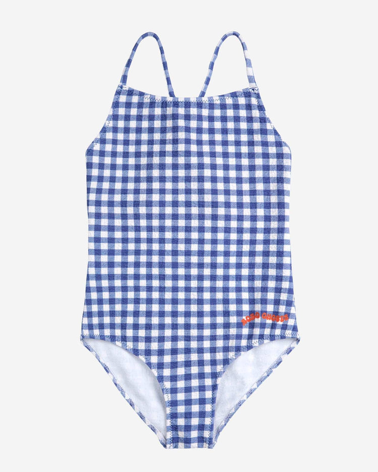 Little bobo choses kids vichy swimsuit in blue