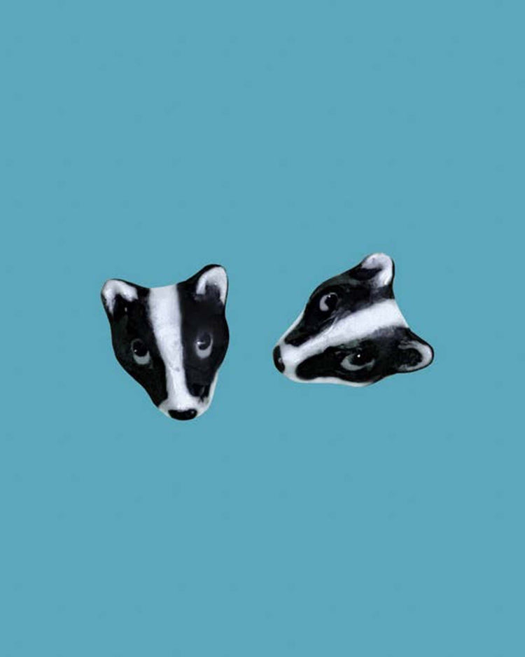Little camp hollow accessories badger earrings