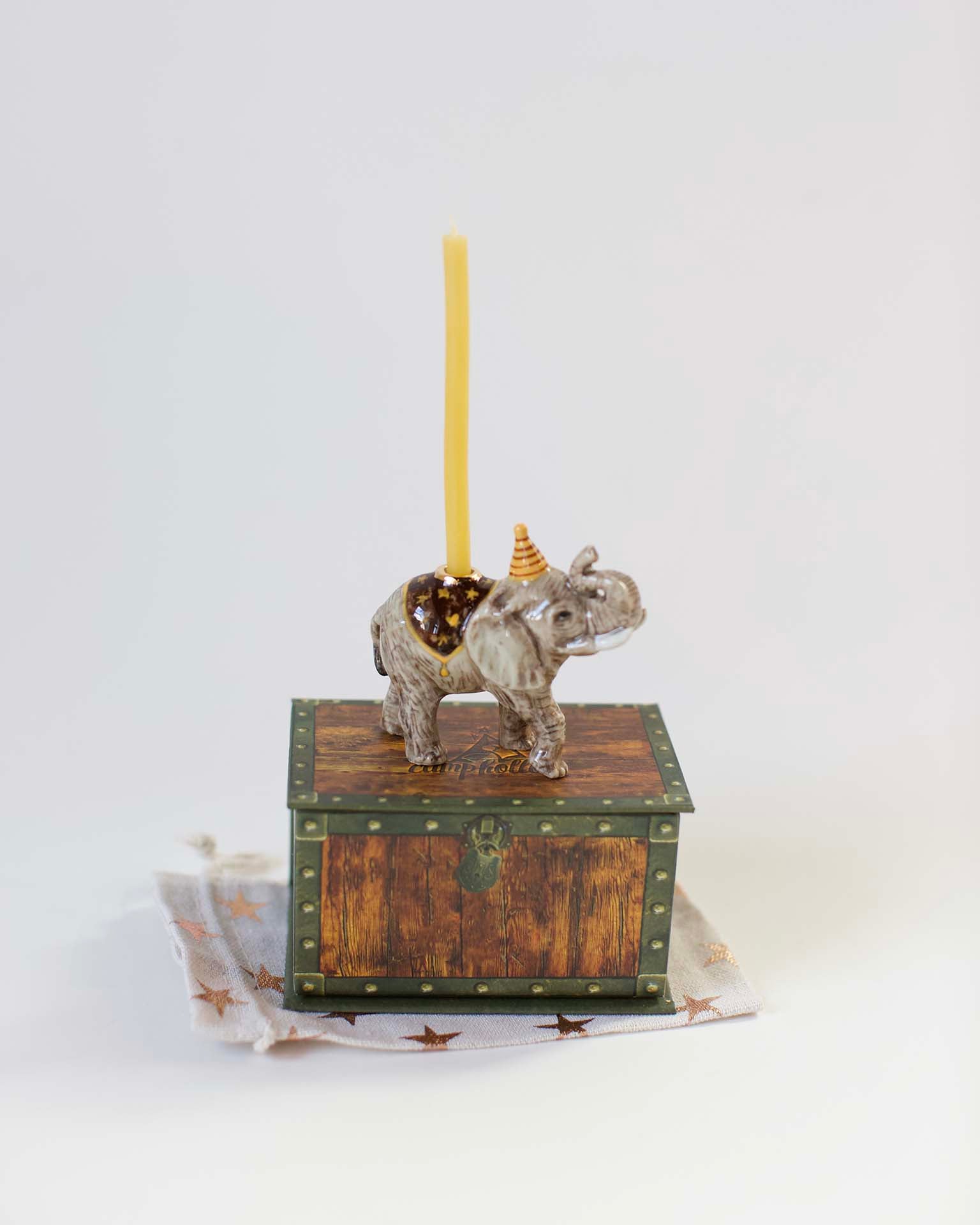 Little camp hollow paper + party elephant cake topper in box
