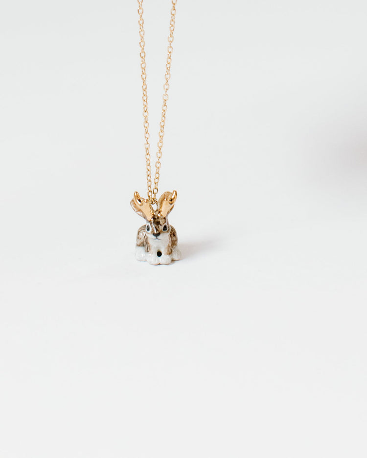 Little camp hollow accessories gold jackalope necklace
