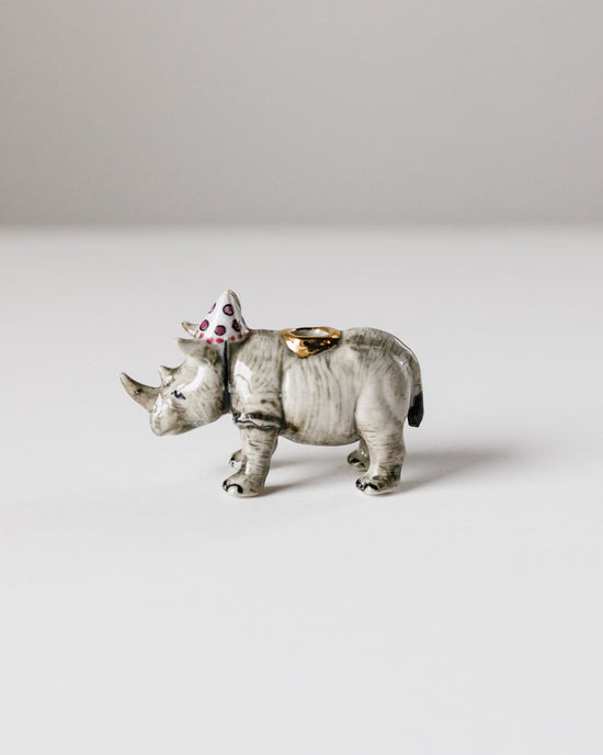 Little camp hollow paper + party rhino cake topper in box