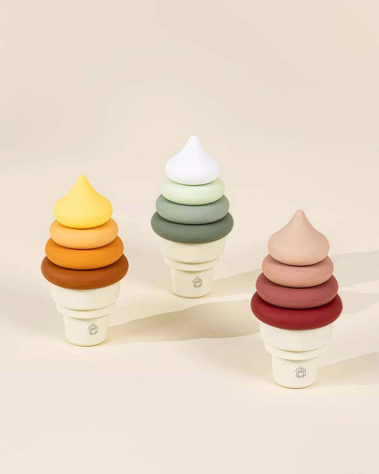 Little coco village play silicone stackable ice cream cones