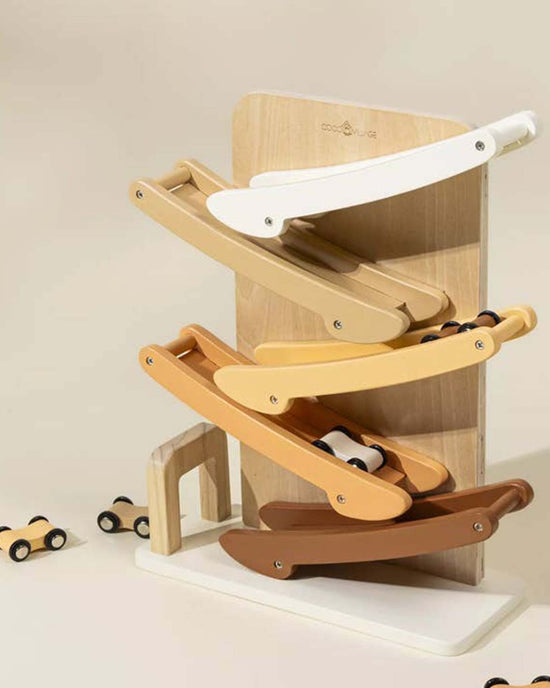 Little coco village play wooden car glider track
