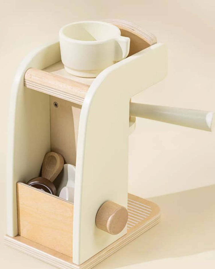 Little coco village play wooden coffee maker set in white