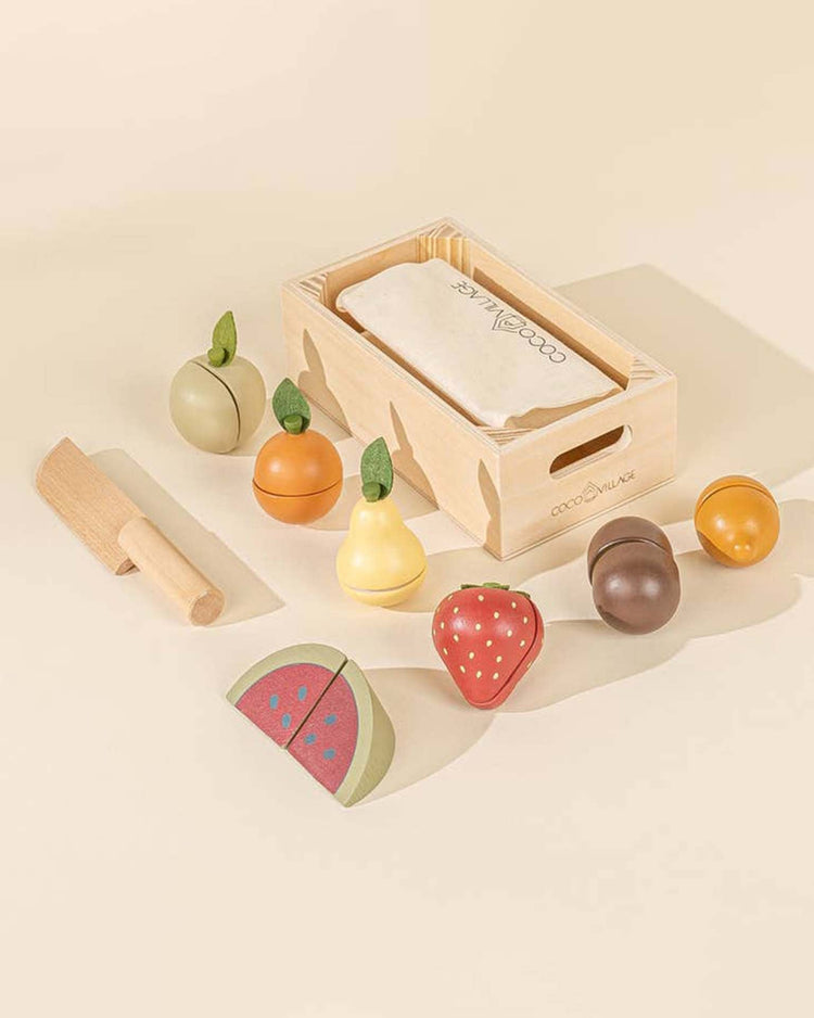 Little coco village play wooden fruits playset