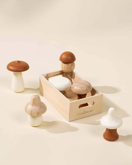 Little coco village play wooden mushrooms playset