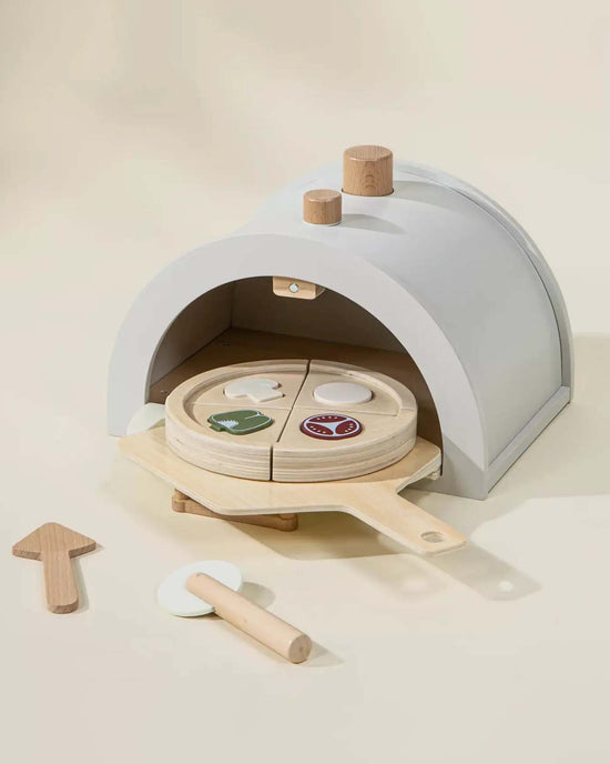 Little coco village play wooden pizza oven playset and accessories