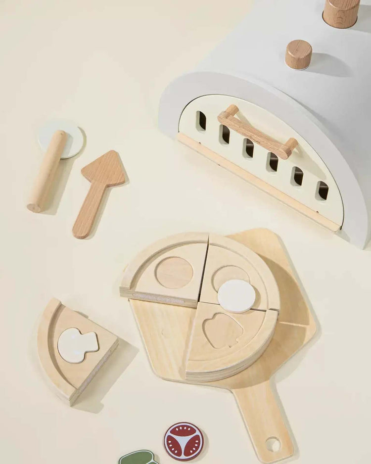 Little coco village play wooden pizza oven playset and accessories