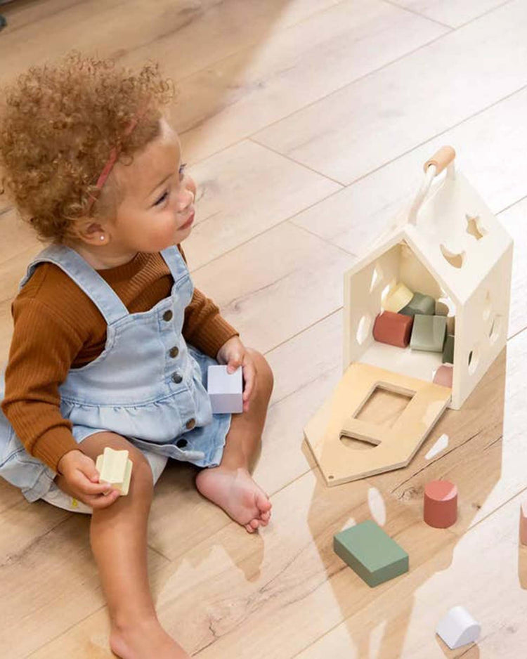 Little coco village play wooden shapes sorting house assorted with star