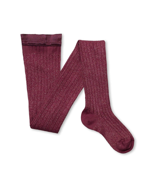 Little collegien accessories amélie glittery tights in raisin rose