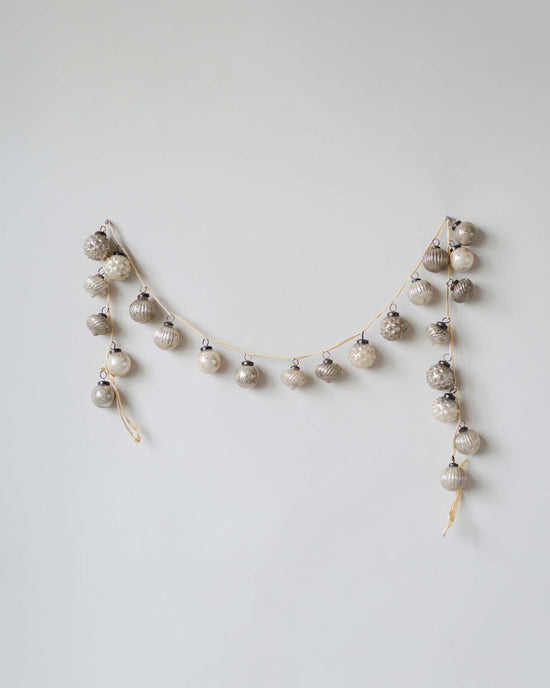 Little creativeco-op home mercury glass ornament garland in taupe + cream