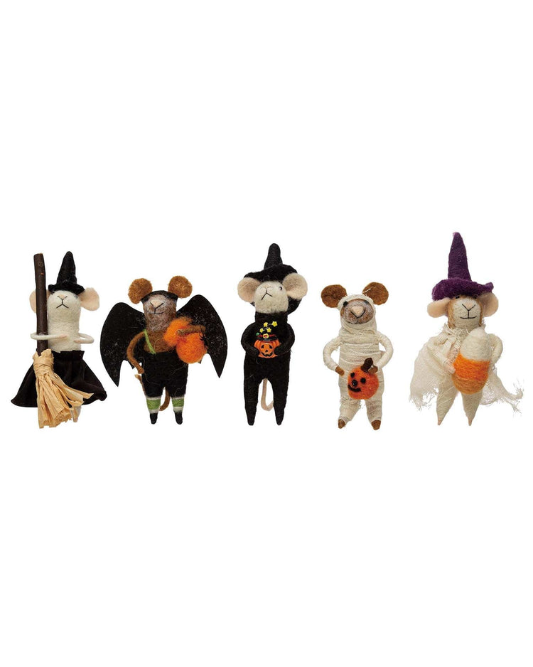 Little creativeco-op home wool felt halloween mouse ornament