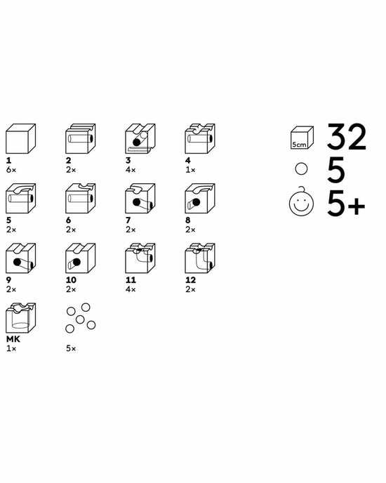 Little cuboro play standard 32 marble run set