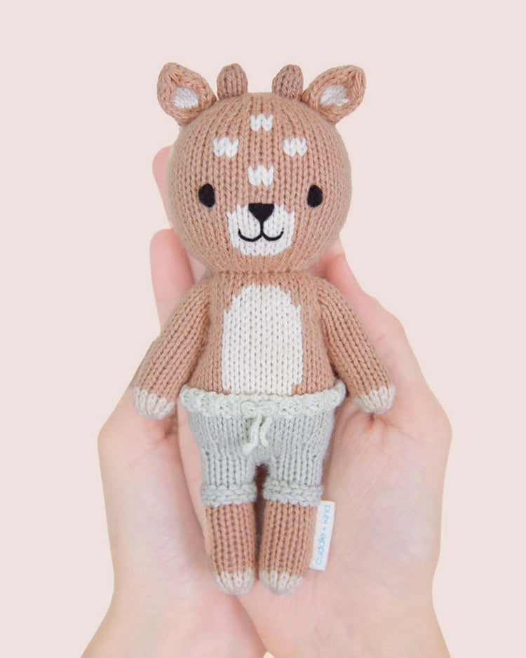 Little cuddle + kind play tiny elliot the fawn